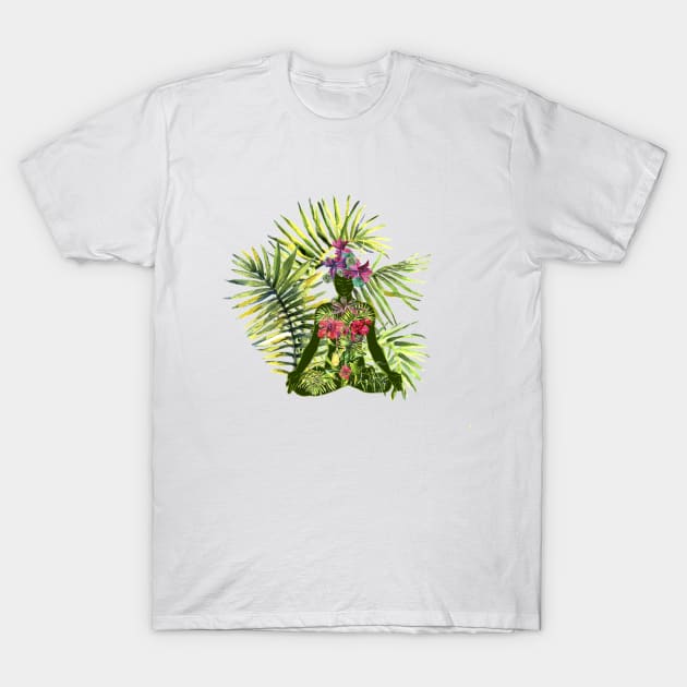 Yoga Flowers #5 T-Shirt by Olga Berlet